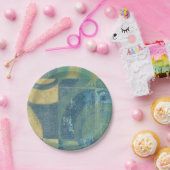 色の数々の付いた円とパネル ペーパープレート (パーティー)