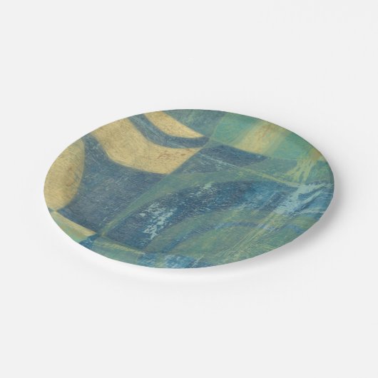 色の数々の付いた円とパネル ペーパープレート (アングル)