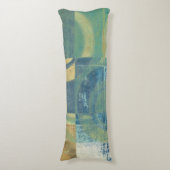 色の数々の付いた円とパネル ボディピロー (正面縦)