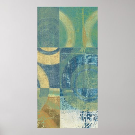 色の数々の付いた円とパネル ポスター (正面)