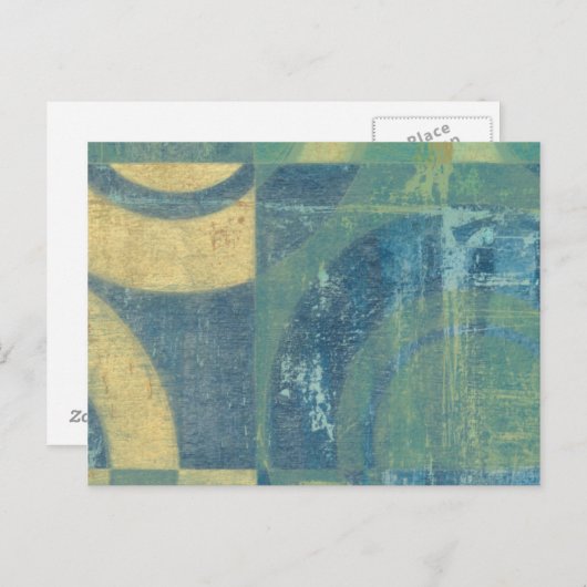 色の数々の付いた円とパネル ポストカード (正面/裏面)