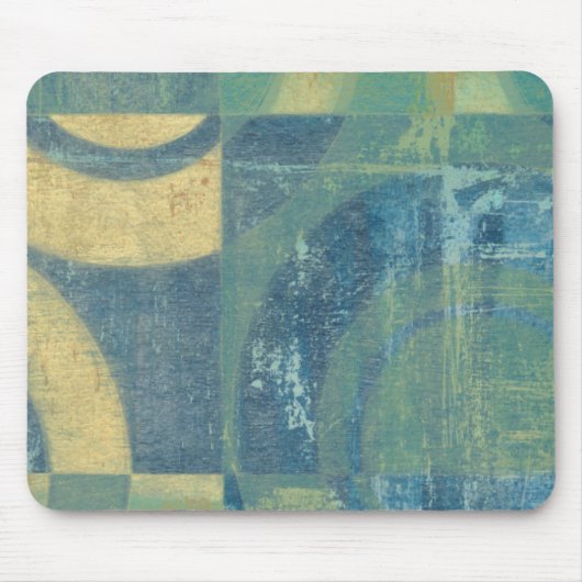 色の数々の付いた円とパネル マウスパッド (正面)