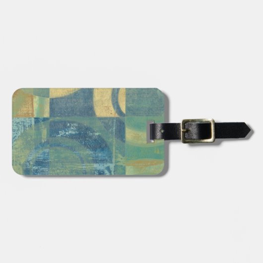 色の数々の付いた円とパネル ラゲッジタグ (正面横)