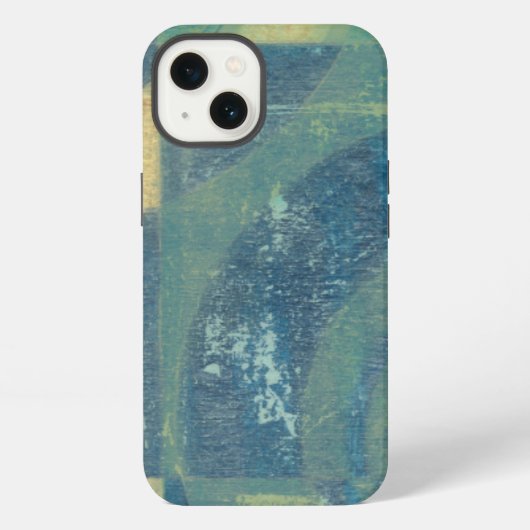 色の数々の付いた円とパネル iPhoneケース (裏面)