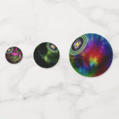 色の数々の付いた芝生の鉢、テーブル紙吹雪 コンフェッティ (裏面)