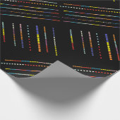 色の数々の付いた黒 ラッピングペーパー (角)