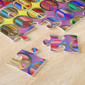 色の数々の平和シンボルパターン ジグソーパズル (側面)