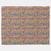 色の数々の平和シンボルパターン フリースブランケット (正面(横))