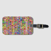 色の数々の平和シンボルパターン ラゲッジタグ (正面横)