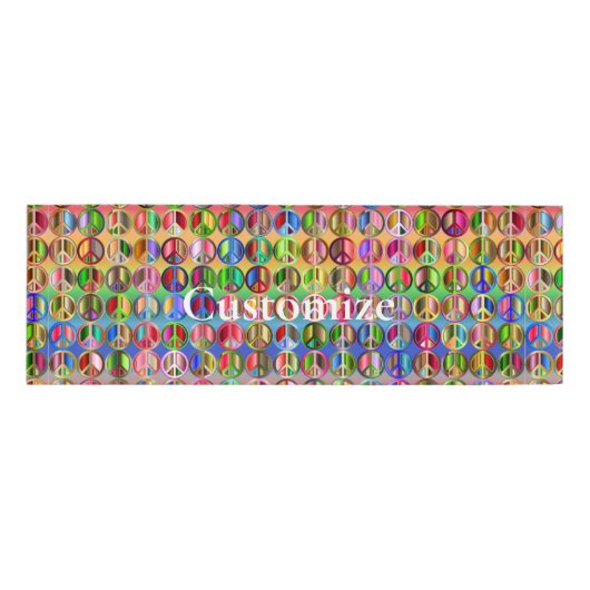 色の数々の平和シンボルパターン 名札 (正面)