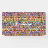 色の数々の平和シンボルパターン 横断幕 (横)