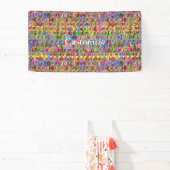 色の数々の平和シンボルパターン 横断幕 (インサイチュ)