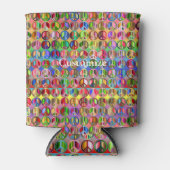 色の数々の平和シンボルパターン 缶クーラー (正面)