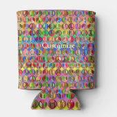 色の数々の平和シンボルパターン 缶クーラー (裏面)