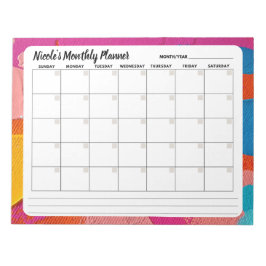 色の数々の抽象芸術月別カレンダーメモ帳 ノートパッド