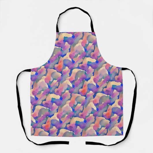 色の数々の水彩模様エプロン エプロン (正面)