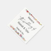 色の数々の水彩牧草地ワイルドフラワーへようこそ スタンダードカクテルナプキン (角)