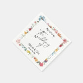 色の数々の水彩牧草地ワイルドフラワーへようこそ スタンダードカクテルナプキン (角)