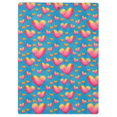 色の数々の水色ハートクリップボード クリップボード (裏面)