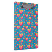 色の数々の水色ハートクリップボード クリップボード (右)