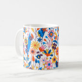 色の数々の異国風フローラ背景 コーヒーマグカップ (正面左)