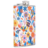 色の数々の異国風フローラ背景 フラスク (右)