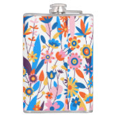 色の数々の異国風フローラ背景 フラスク (裏面)