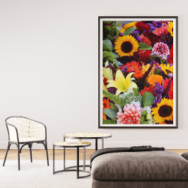 色の数々の花の畑 ポスター