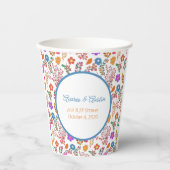 色の数々の花ジャッキとジル・シャワー 紙コップ (正面)