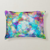 色の数々の葉襟の模様 アクセントクッション (正面)