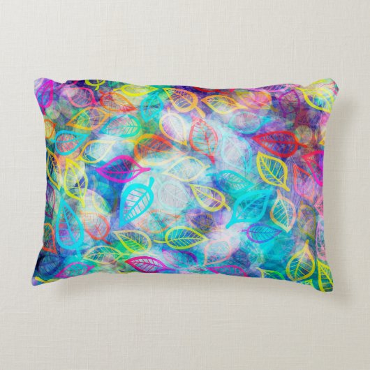 色の数々の葉襟の模様 アクセントクッション (裏面)