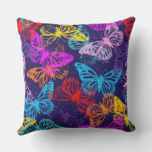 色の数々の蝶のパターン アウトドアクッション (裏面)