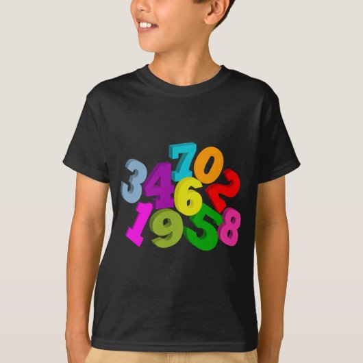 色の数学数 Tシャツ (正面)