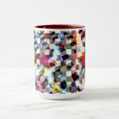 色の斑点の下でツイストされた格子状の、不祥事 マグカップ (中央)