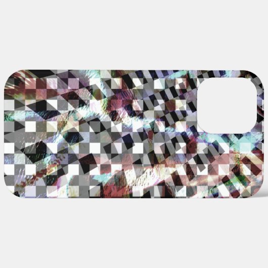 色の斑点の下でツイストされた格子縞、単純 Case-Mate iPhoneケース (裏面 (横))