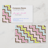 色の斜めのジグザグ形のシェブロンパターン 名刺 (正面/裏面)