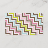色の斜めのジグザグ形のシェブロンパターン 名刺 (裏面)