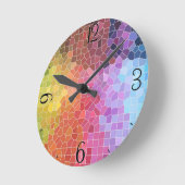 色の断片 ラウンド壁時計 (傾斜)