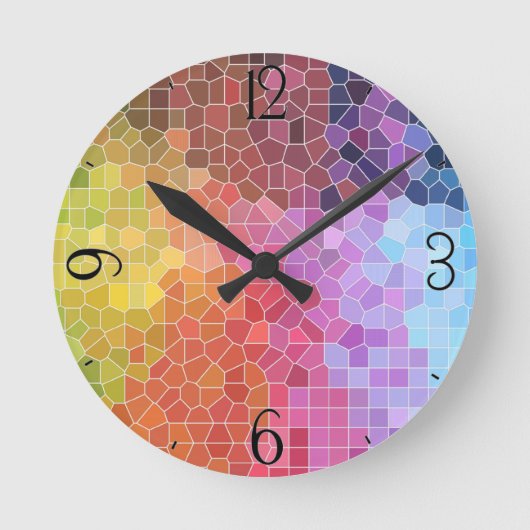 色の断片 ラウンド壁時計 (正面)