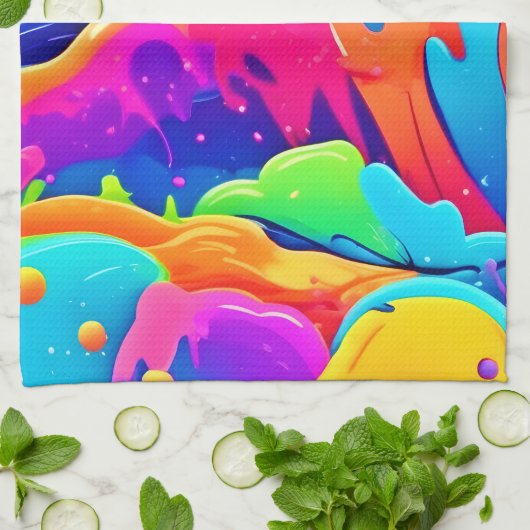 色の星雲 キッチンタオル (折り畳み)