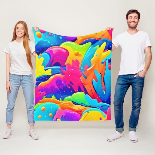 色の星雲 フリースブランケット (インサイチュ)