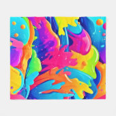 色の星雲 フリースブランケット (正面(横))