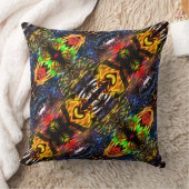 色の曲線、モザイク、汚れの奇妙な繰り返し クッション (ブランケット)