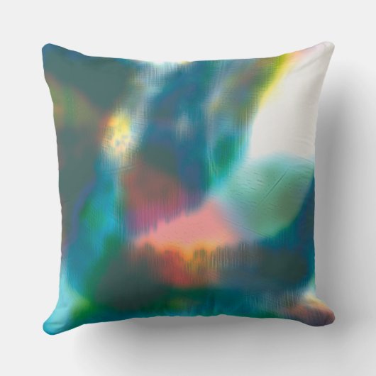 色の染み、青みがかった入浴の上にデジタルミズル クッション (裏面)