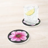 色の植物の淡いピンクのダリアの花 コースター (側面)