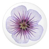 色の植物の淡いブルーのゼラニウムの花 セラミックノブ (正面)