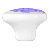 色の植物の青いゼラニウムの花 セラミックノブ (側面)