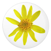 色の植物の黄色いArnicaの野生の花 セラミックノブ (正面)