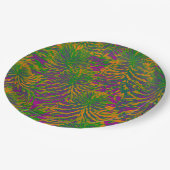 色の植物パターン ペーパープレート (アングル)