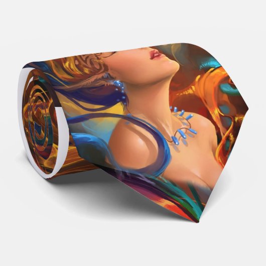 色の毛の女の子 ネクタイ (ロール)